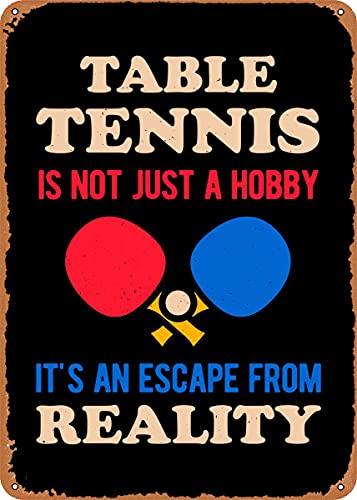 Table Tennis History - Zabawny metalowy szyld w stylu vintage