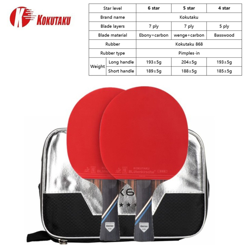 Table Tennis History - Kokutaka ITTF profesjonalne 4/5/6 gwiazda rakietka